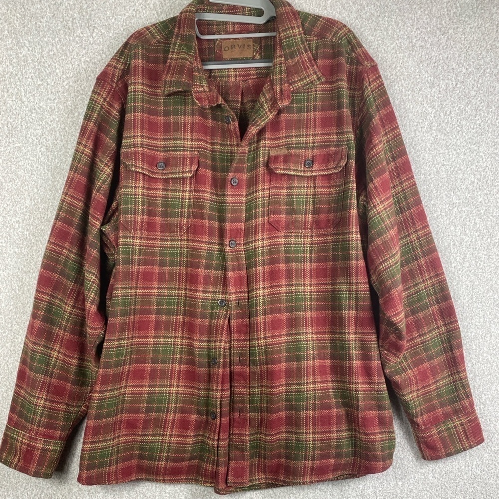 Orvis shacket shirt jacket tartan plaid XXL soft heavy warm gorpcore outdoor